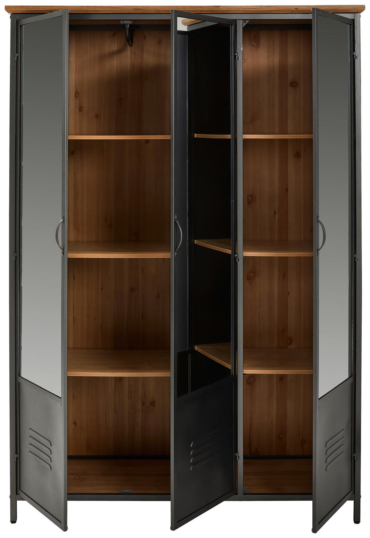 SPIEGELSCHRANK 121/175/41 cm  - Klar/Schwarz, Natur, Glas/Holz (121/175/41cm) - Livetastic