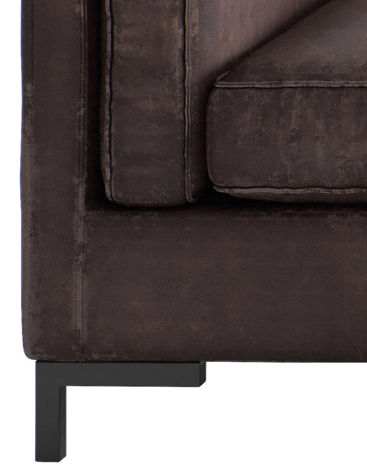 HÖRNSOFFA i läderimitation, flatväv mörkbrun  - svart/mörkbrun, Design, metall/textil (265/160cm) - Livetastic