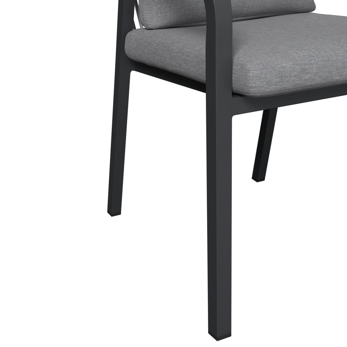 GARTENSTUHL Metall, Textil Anthrazit, Grau  - Anthrazit/Grau, MODERN, Textil/Metall (55/74/65cm) - Ambia Garden