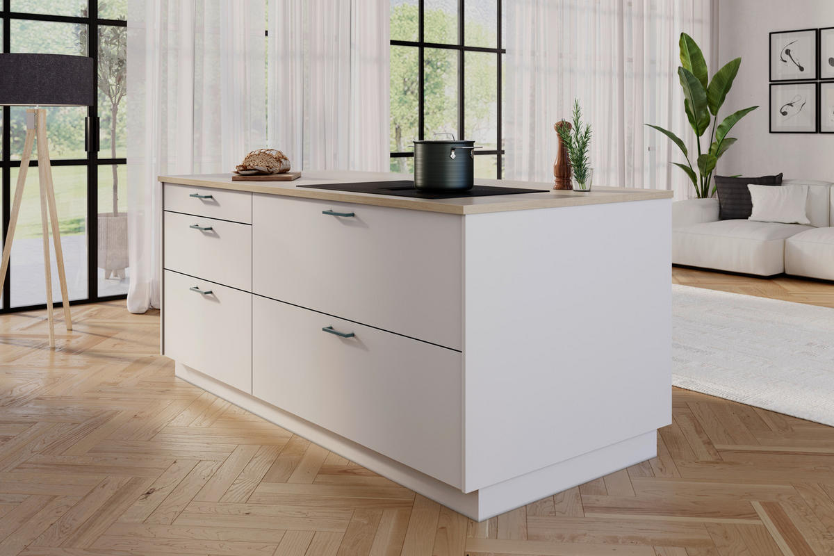 EINBAUKÜCHE   - Weiß, Design, Holzwerkstoff - Novel