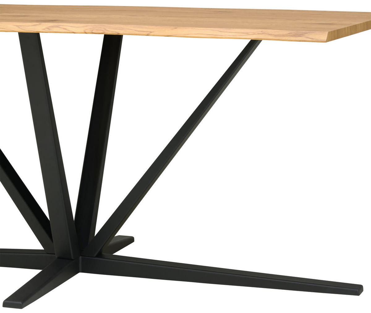 ESSTISCH rechteckig Schwarz, Eichefarben  - Eichefarben/Schwarz, MODERN, Holzwerkstoff/Metall (180/76/90cm) - MID.YOU