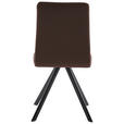STUHL  in Eisen Lederlook, Mikrofaser Metall, Textil  - Hellbraun/Schwarz, MODERN, Textil/Metall (47/92/60cm) - Cantus