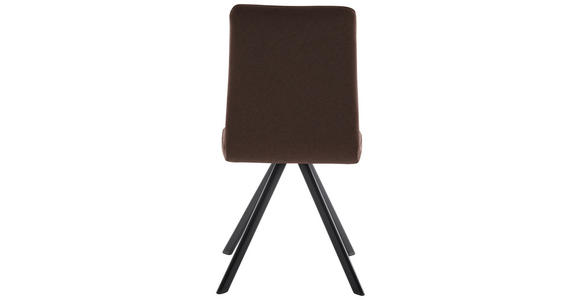 STUHL in Eisen Lederlook, Mikrofaser Metall, Textil - Hellbraun/Schwarz, MODERN, Textil/Metall (47/92/60cm) - Cantus