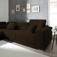 ECKSOFA  in Mikrofaser Dunkelbraun  207/301 cm  - Chromfarben/Dunkelbraun, Design, Textil/Metall (207/301cm) - Xora