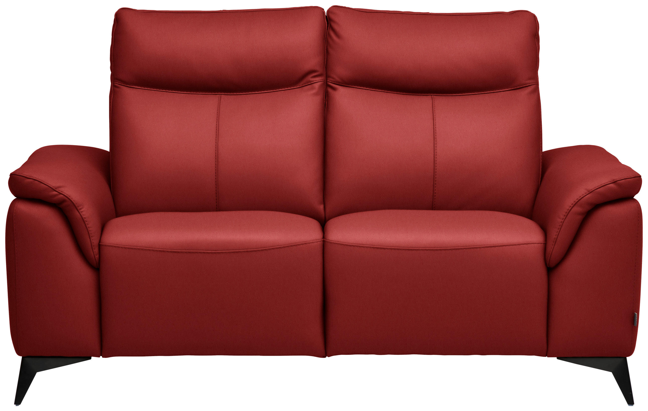 2-SITZER-SOFA  in Echtleder Rot   - Rot/Schwarz, Design, Leder/Metall (176/105/98cm) - Belluti