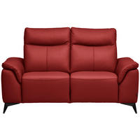 2-SITZER-SOFA  in Echtleder Rot   - Rot/Schwarz, Design, Leder/Metall (176/105/98cm) - Belluti