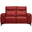 2-SITZER-SOFA  in Echtleder Rot   - Rot/Schwarz, Design, Leder/Metall (176/105/98cm) - Belluti