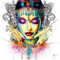 KUNSTDRUCK 14/14 cm  - Weiss/Multicolor, Basics, Papier (14/14cm) - Monee