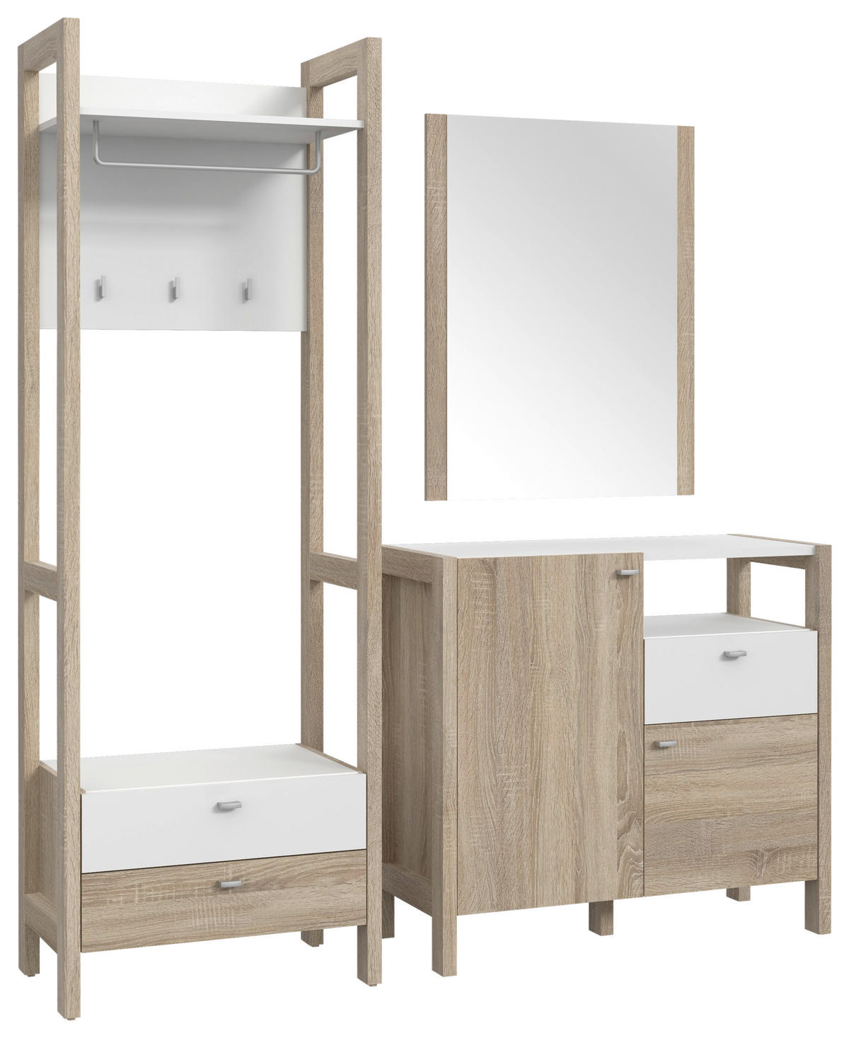 GARDEROBNI PANEL  bijela, boje hrasta   drvni materijal  - bijela/boje hrasta, Moderno, drvni materijal (67,2/200,1/41,2cm) - Hom`in