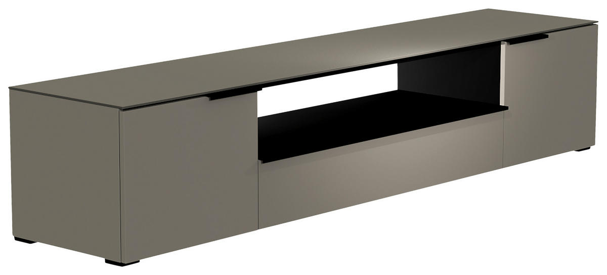 LOWBOARD Grau, Schwarz  210/43/45 cm  - Schwarz/Grau, Design, Glas/Holzwerkstoff (210/43/45cm) - Moderano