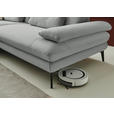 ECKSOFA  in Chenille, Flachgewebe Grau  180/284 cm  - Schwarz/Grau, Design, Textil/Metall (180/284cm) - Dieter Knoll