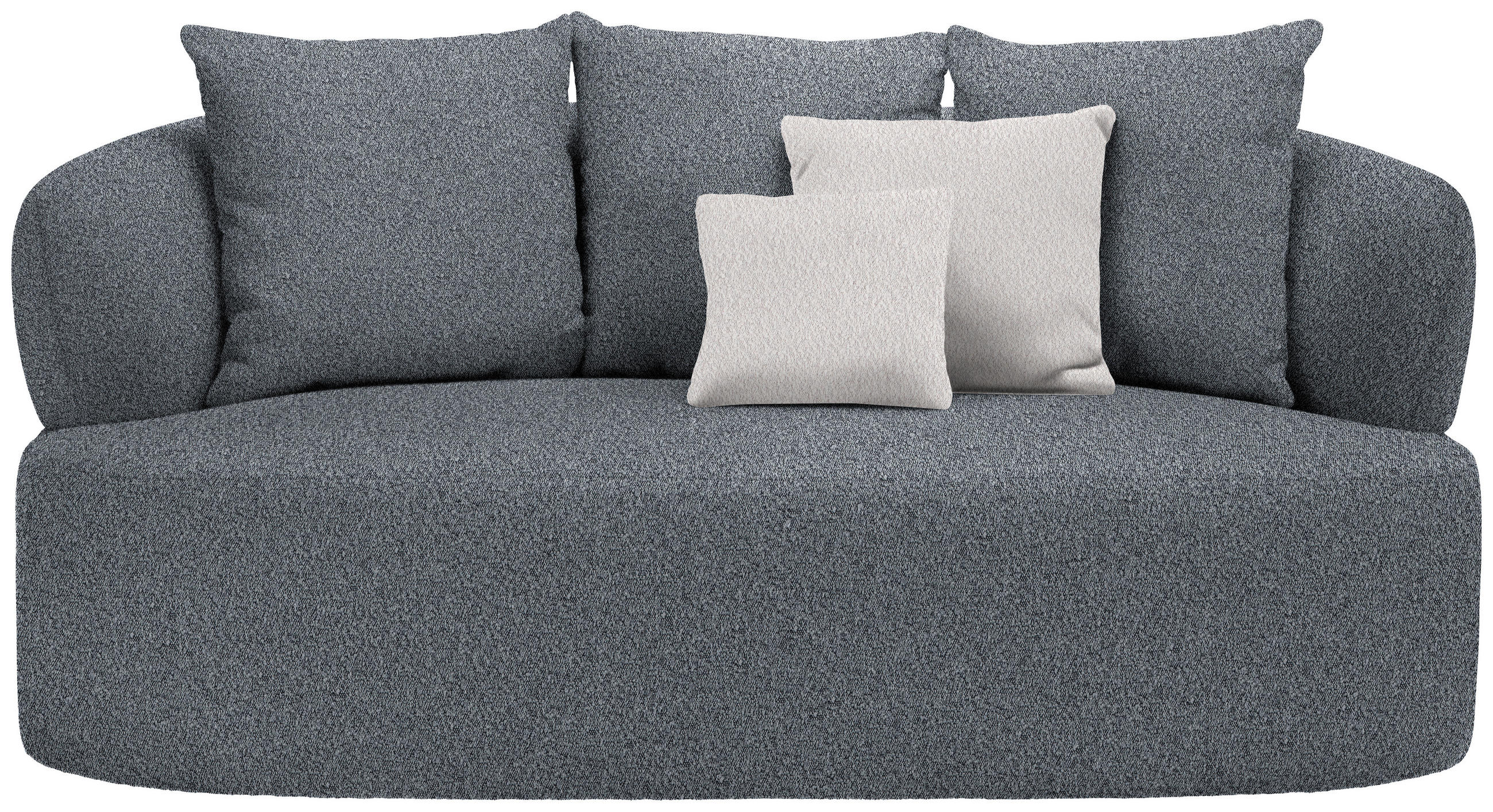 2-SITZER-SOFA in Bouclé Grau  - Schwarz/Altrosa, MODERN, Kunststoff/Textil (177/86/105cm) - Hom`in