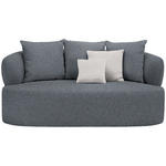 2-SITZER-SOFA in Bouclé Grau  - Schwarz/Altrosa, MODERN, Kunststoff/Textil (177/86/105cm) - Hom`in