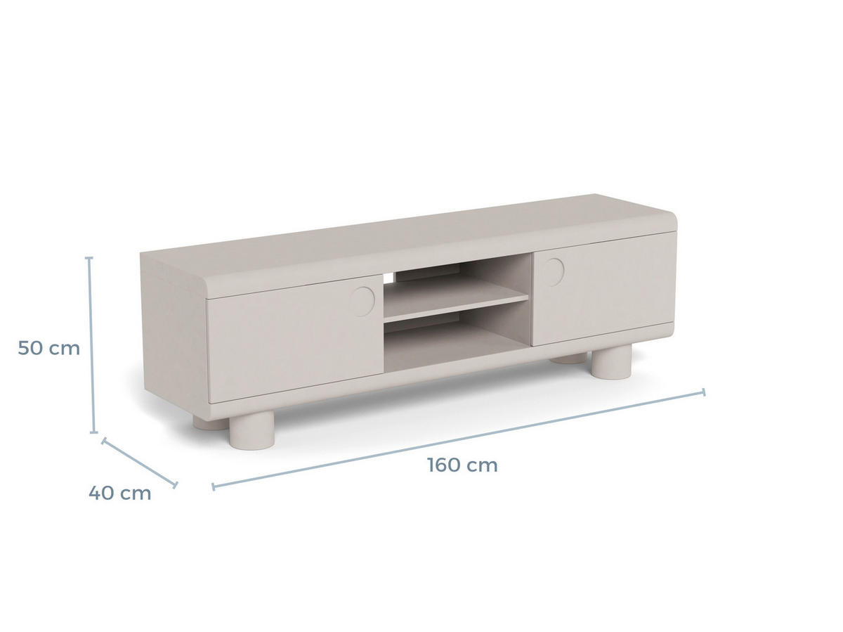 MEDIABÄNK i grå  - grå, Design, trämaterial (160/75/40cm) - Best Price
