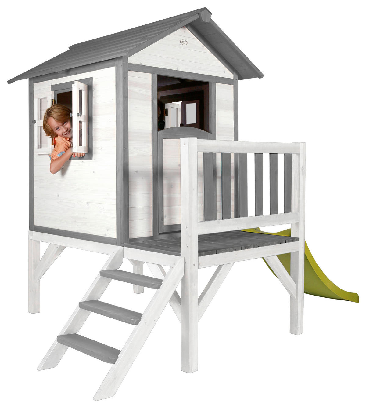 SPIELHAUS LODGE XL  - Weiß/Grau, KONVENTIONELL, Holz (167/240/189cm) - Ambia Garden