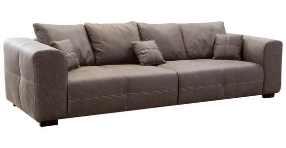 BIGSOFA Flachgewebe Braun  - Beige/Braun, KONVENTIONELL, Holz/Textil (287/69/108cm) - Cantus