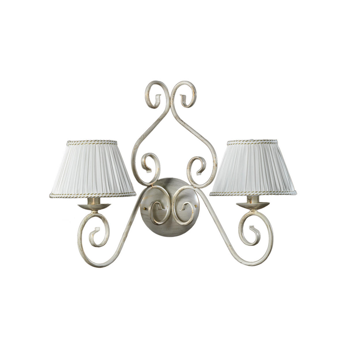 WANDLEUCHTE 52/30/40 cm   - Perlmutt, KONVENTIONELL, Textil/Metall (52/30/40cm)