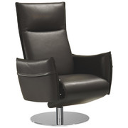 RELAXSESSEL in Leder Dunkelbraun - Edelstahlfarben/Dunkelbraun, KONVENTIONELL, Leder/Metall (74/115/92-178cm) - Erpo