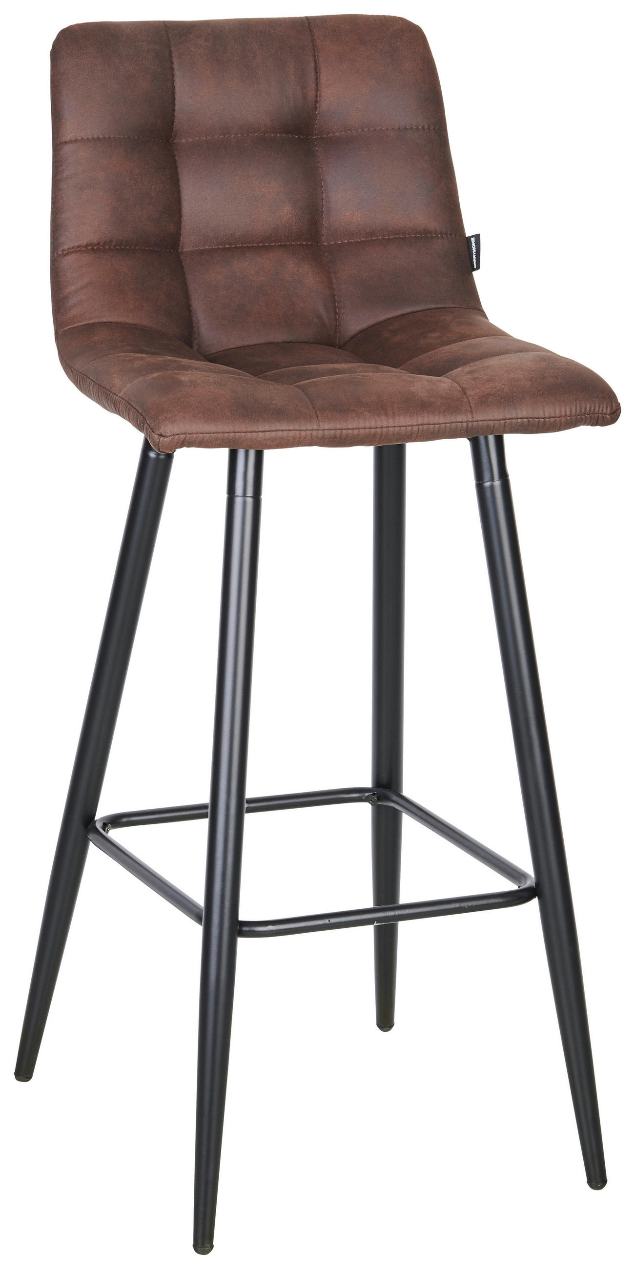 Scaun De Bar din metal, textil, maro, negru - maro/negru, Design, metal/textil (42/104/51cm) - Carryhome