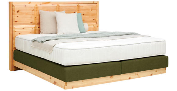 BOXSPRINGBETT 180/200 cm  in Grün, Zirbelkieferfarben  - Zirbelkieferfarben/Grün, Natur, Holz/Textil (180/200cm) - Valnatura