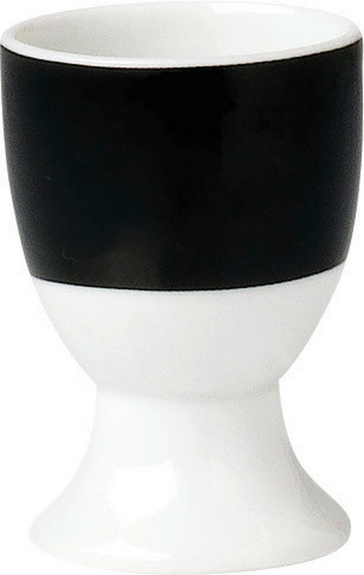 EIERBECHERSET Keramik Porzellan 6-teilig  - Schwarz/Weiß, Basics, Keramik (4,5/6,5cm) - Van Well