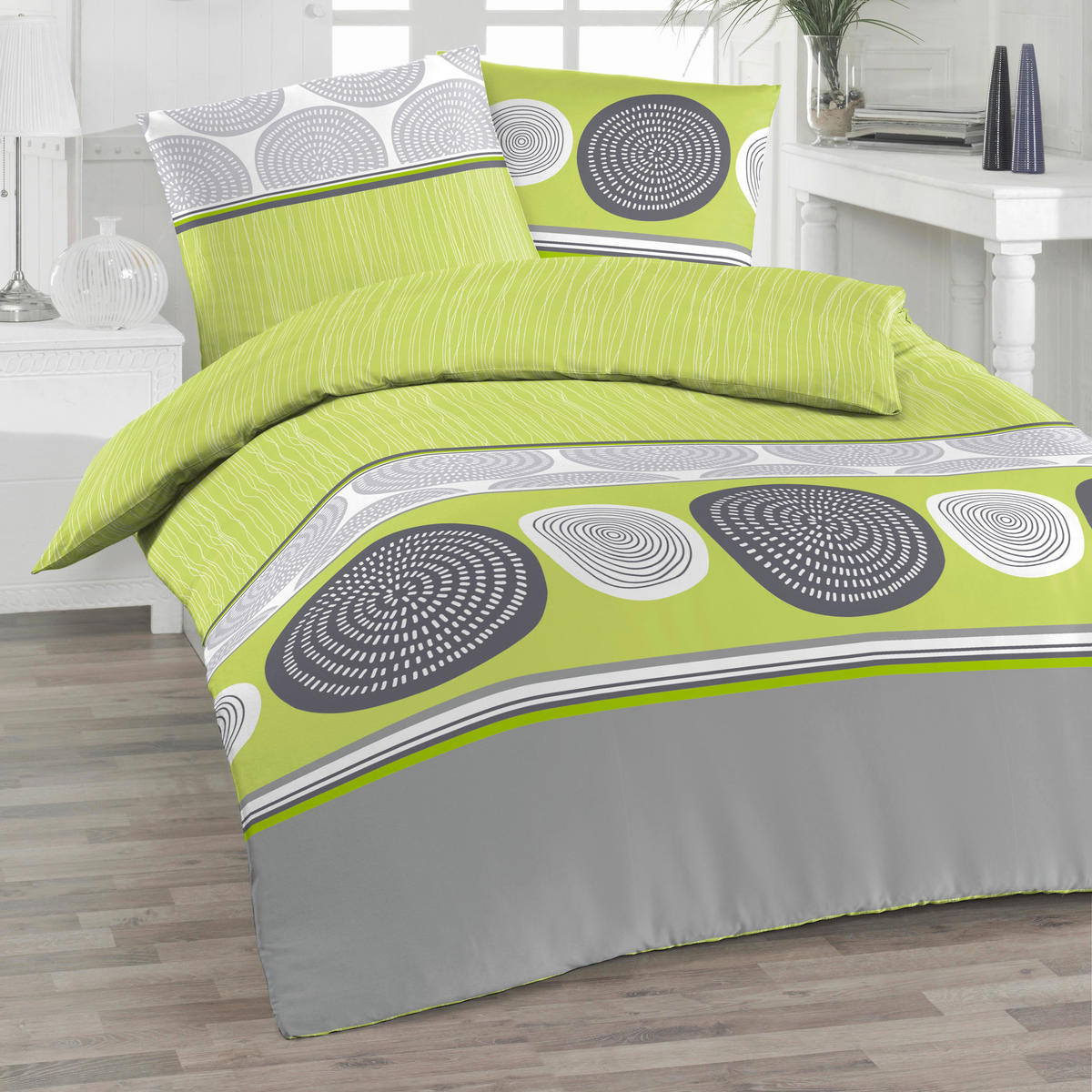 BETTWÄSCHE 2-teilig Renforcé 155/220 cm  - Hellgrau, Basics, Textil (155/220cm) - Florella