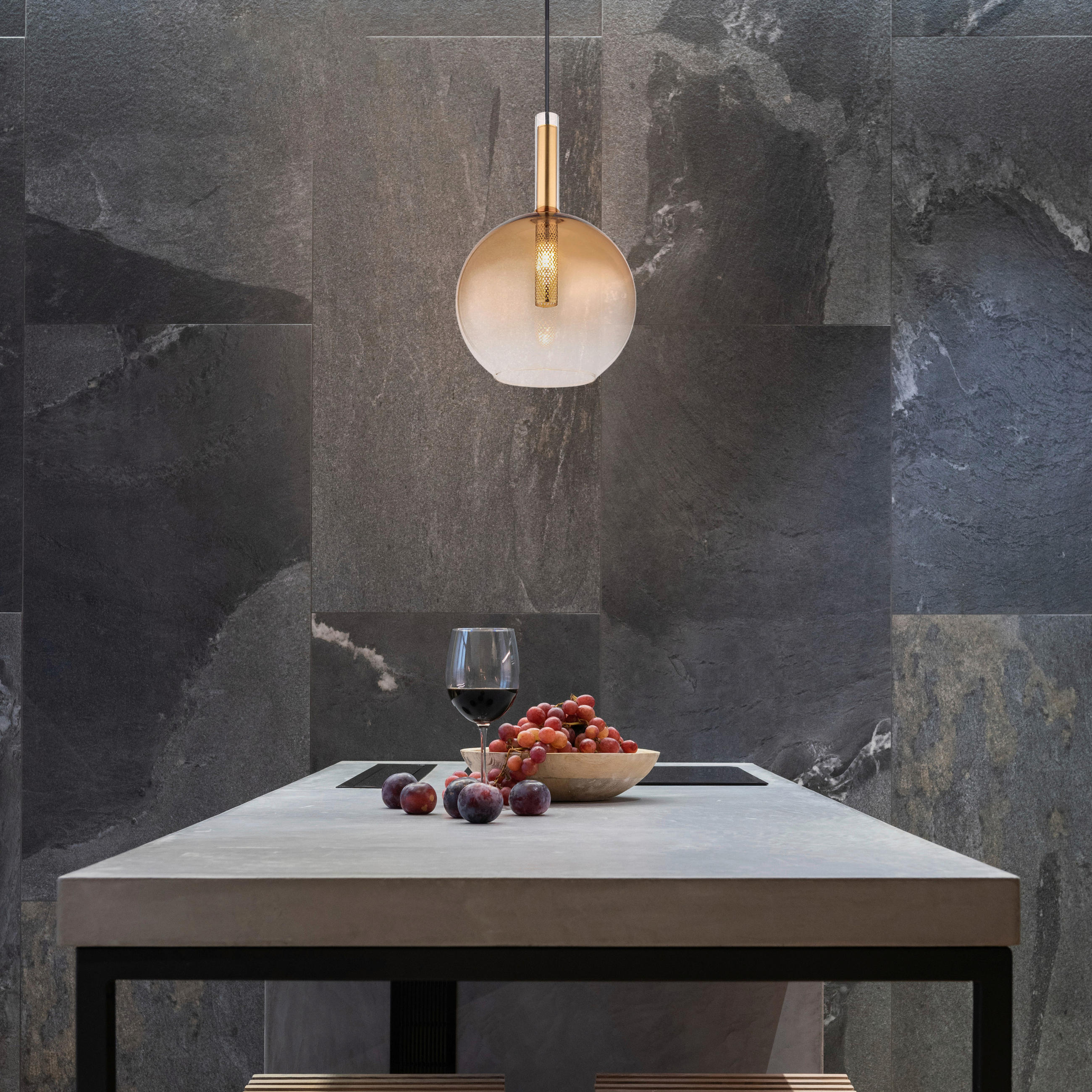 HÄNGELEUCHTE 18/120 cm    - Klar/Messingfarben, Design, Glas/Metall (18/120cm) - Globo