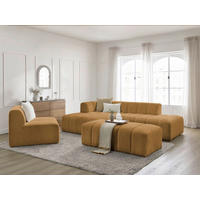 ECKSOFA Ottomane links  ANNECY Gelb Bouclé  - Gelb/Schwarz, MODERN, Kunststoff/Textil (170/262cm)