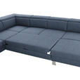 WOHNLANDSCHAFT inkl.Funktionen Blau Webstoff  - Blau/Silberfarben, Design, Textil/Metall (226/320/168cm) - Xora