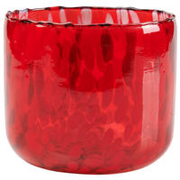 LJUSLYKTA - röd, Klassisk, glas (11cm)