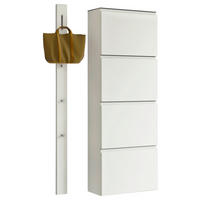 GARDEROBE 2-teilig 90/185/33 cm  - Weiss, Design, Glas/Holzwerkstoff (90/185/33cm) - Moderano