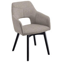 ARMLEHNSTUHL in Holz, Textil Schwarz, Cappuccino  - Schwarz/Cappuccino, Design, Holz/Textil (57/84/57cm) - Voleo