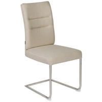 SCHWINGSTUHL   Mikrofaser  - Edelstahlfarben/Beige, Design, Textil/Metall (48/98/63cm) - Novel