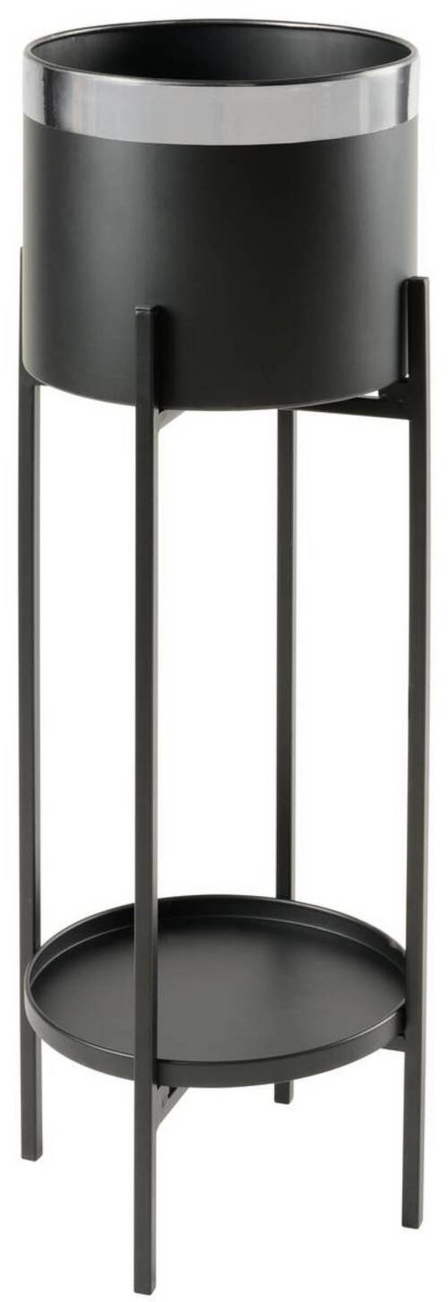 VIRÁGKASPÓ 28,5/83 cm  - fekete/ezüstszínű, Trend, fém (28,5/83cm) - Ambia Home