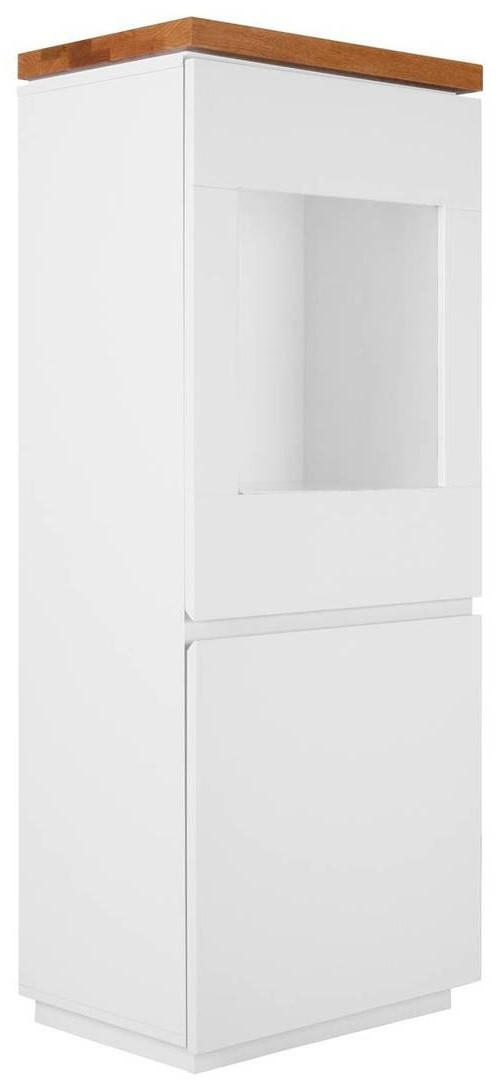 VITRINE in furniert Eiche Weiß, Erlefarben  - Erlefarben/Weiß, MODERN, Holz/Holzwerkstoff (57/143/40cm) - Carryhome