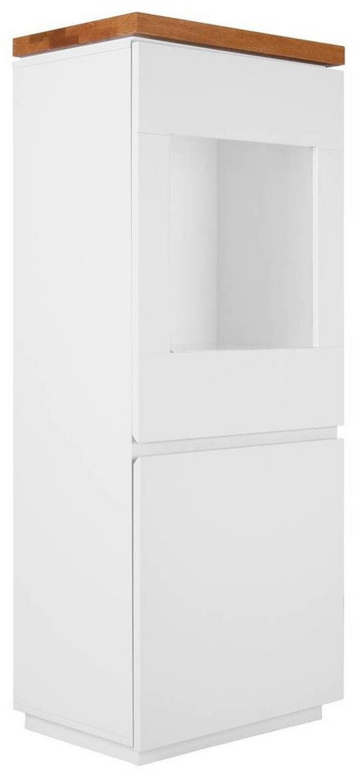 VITRINE in furniert Eiche Weiß, Erlefarben  - Erlefarben/Weiß, MODERN, Holz/Holzwerkstoff (57/143/40cm) - Carryhome