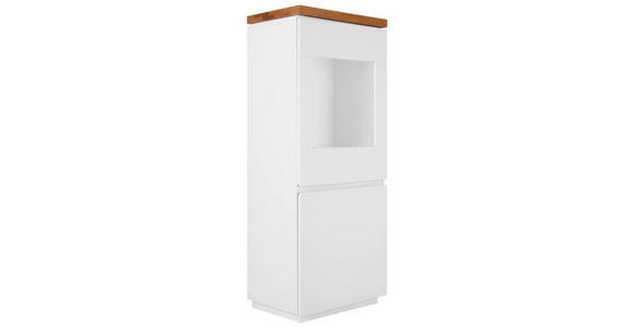 VITRINE in furniert Eiche Weiß, Erlefarben - Erlefarben/Weiß, MODERN, Holz/Holzwerkstoff (57/143/40cm) - Carryhome