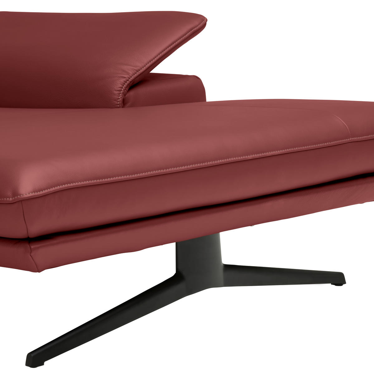 ECKSOFA in Echtleder Weinrot  239/150 cm  - Beige/Weinrot, Design, Leder/Metall (239/150cm) - Koinor