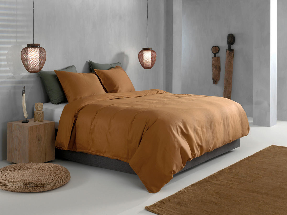 BETTWÄSCHE Satinado Makosatin 155/220 cm  - Cognac, Basics, Textil (155/220cm)