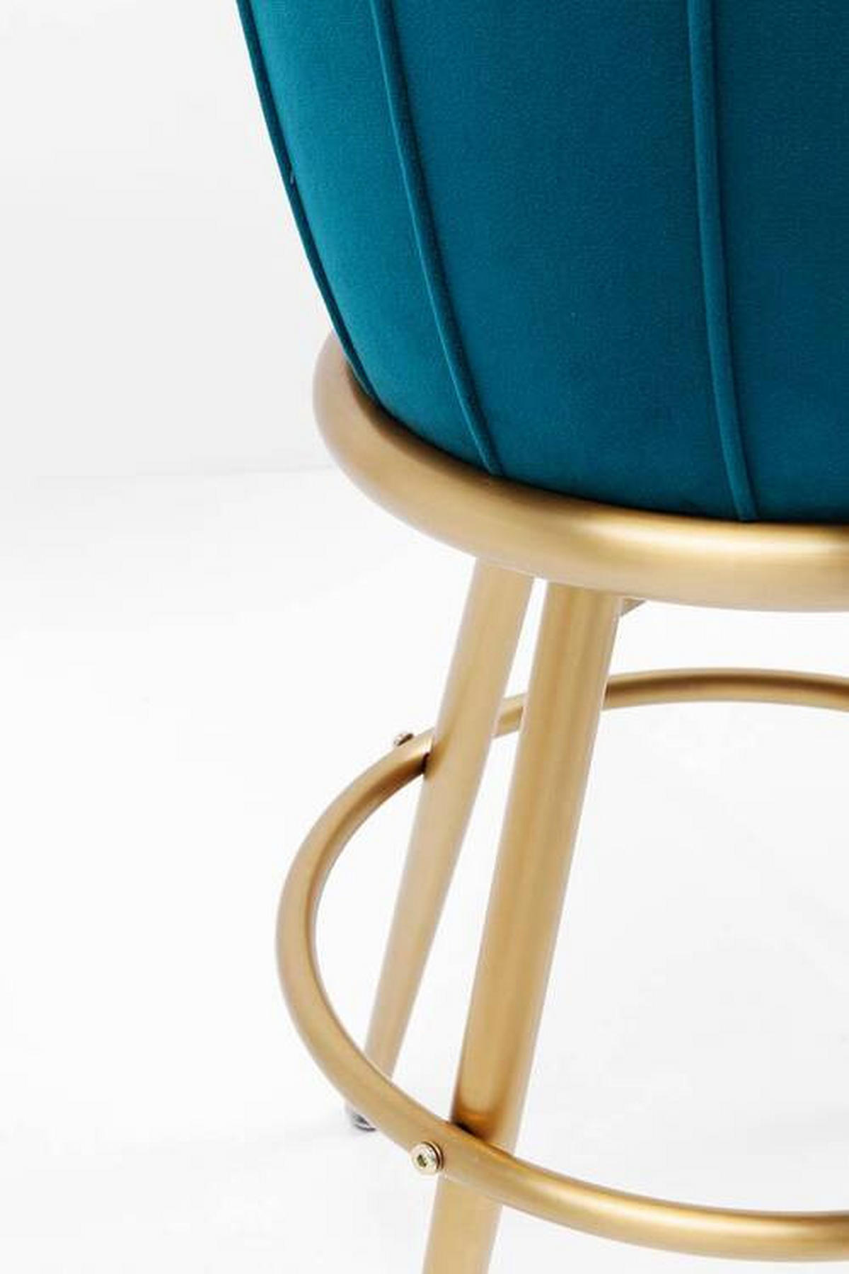 BARHOCKER Samt Goldfarben, Petrol Edelstahl  - Goldfarben/Petrol, LIFESTYLE, Textil/Metall (47/74/47cm) - Kare-Design