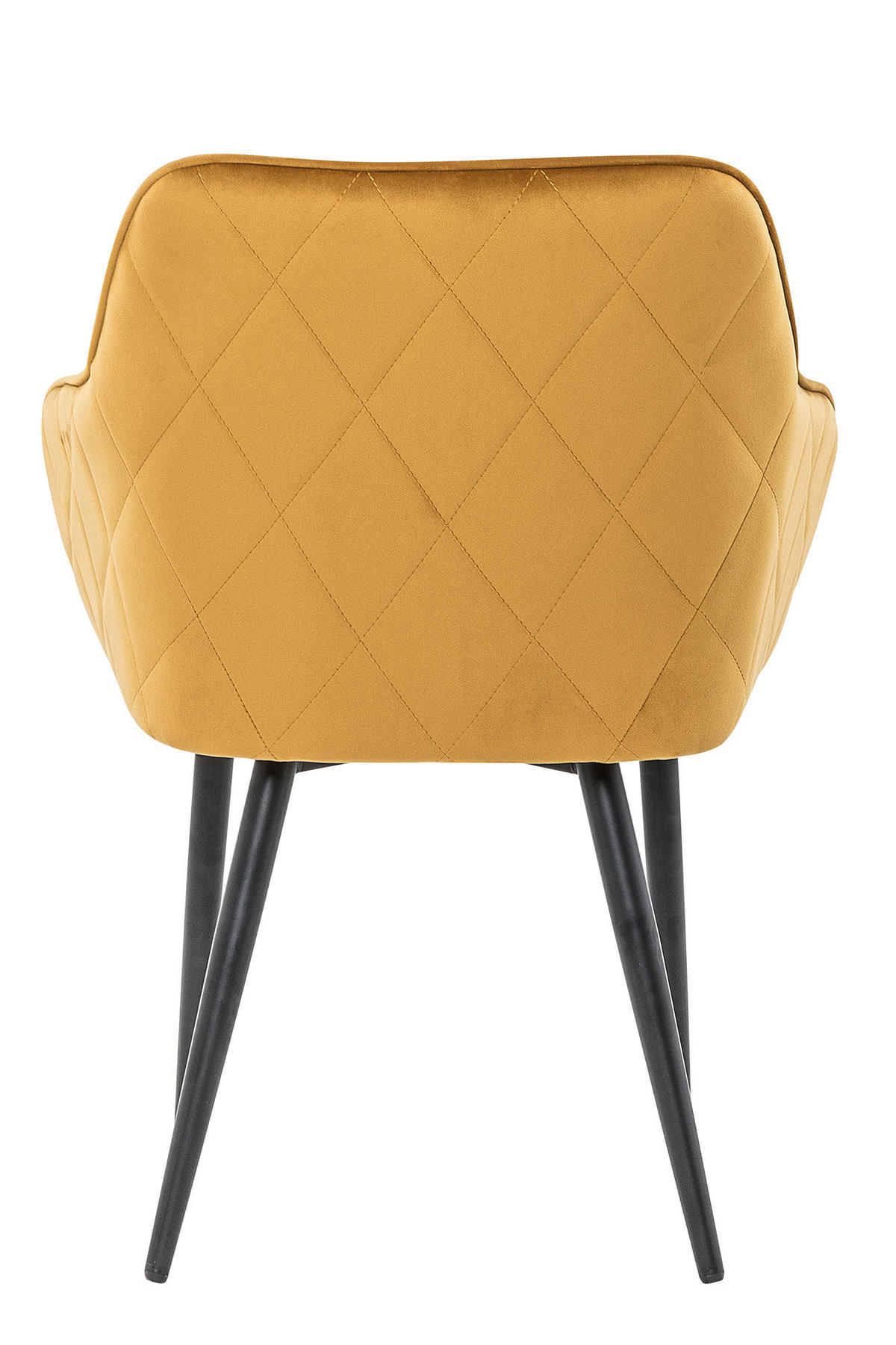 ARMLEHNSTUHL  in Samt  - Senfgelb/Schwarz, MODERN, Textil/Metall (61/85/60cm) - Livetastic