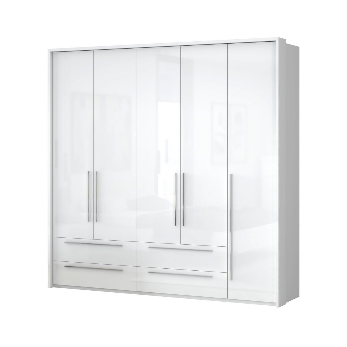 ORMAR SA KLASIČNIM VRATIMA bela, bela visoki sjaj  232/226/60 cm  - bela visoki sjaj/bela, Dizajnerski, pločasti materijal/plastika (232/226/60cm)