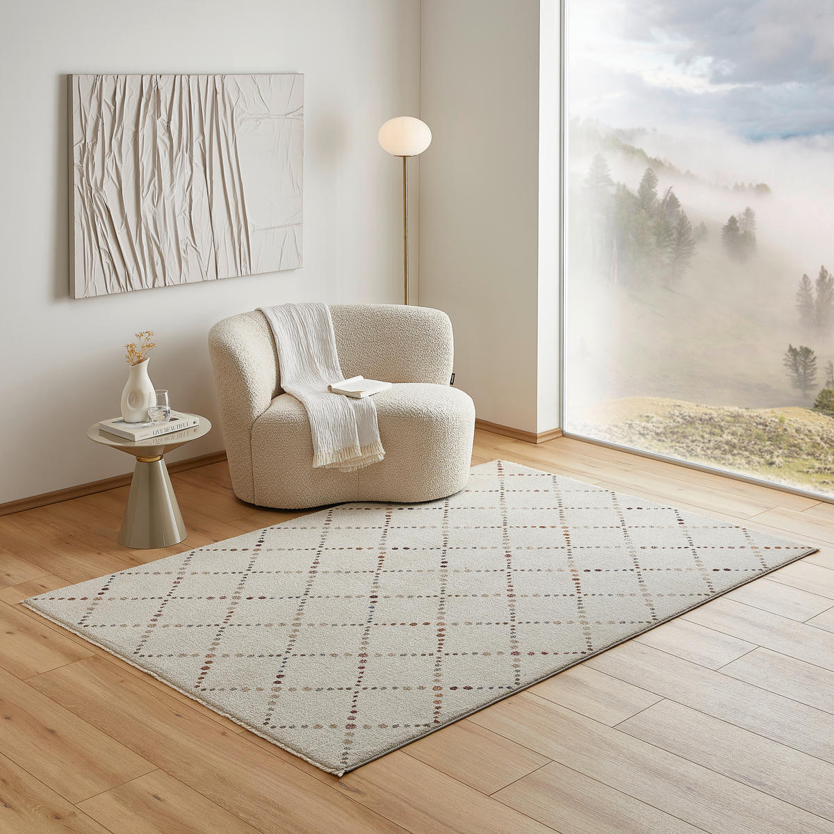 WEBTEPPICH 200/200 cm INA Creme, Beige  - Beige/Creme, Design, Textil (200/200cm) - Esprit