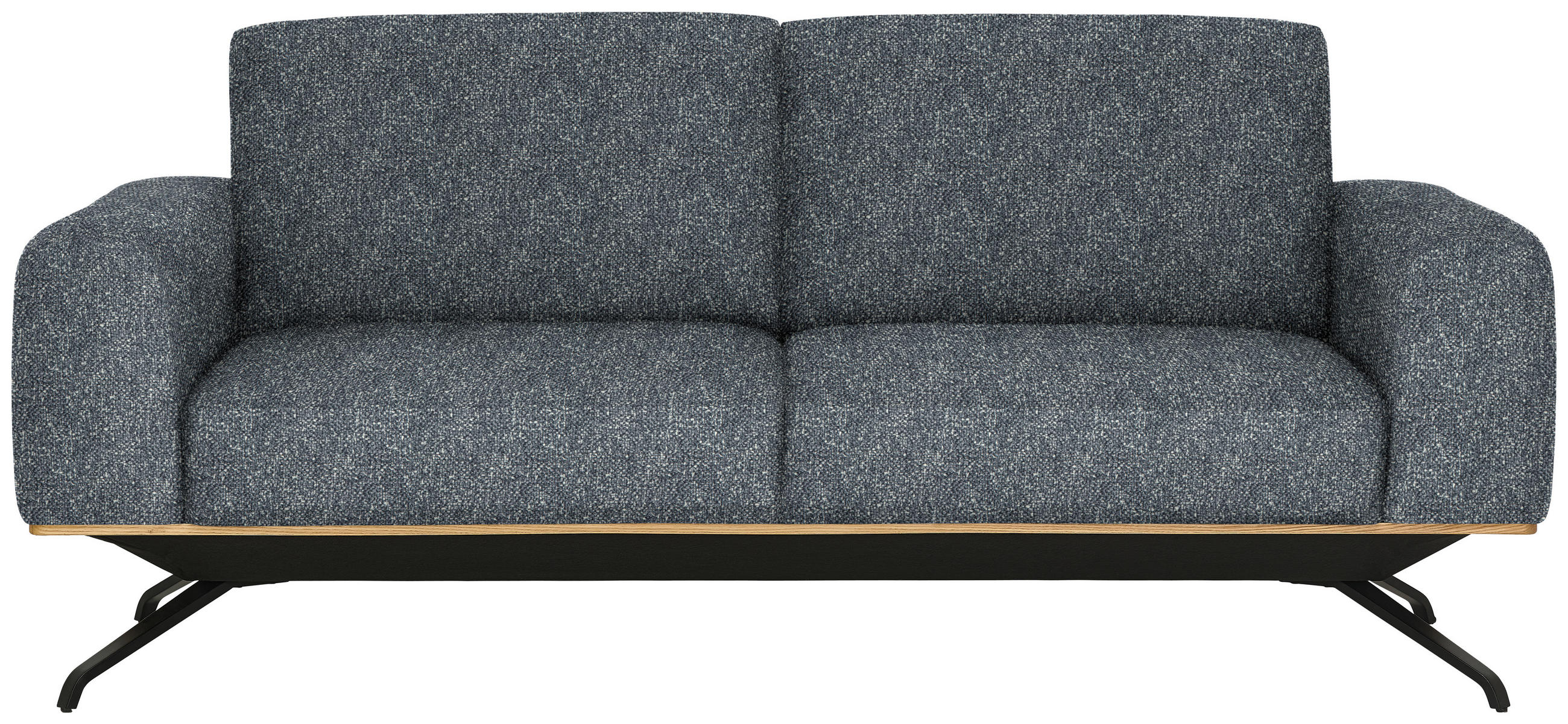 3-SITZER-SOFA in Struktur Dunkelgrau  - Dunkelgrau/Schwarz, Design, Holz/Textil (196/85-104/95cm) - Novel