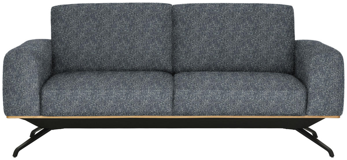 3-SITZER-SOFA in Struktur Dunkelgrau  - Dunkelgrau/Schwarz, Design, Holz/Textil (196/85-104/95cm) - Novel