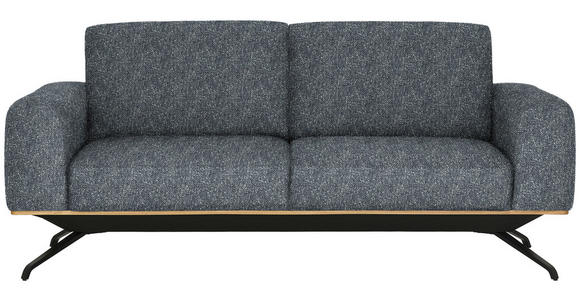 3-SITZER-SOFA in Struktur Dunkelgrau - Dunkelgrau/Schwarz, Design, Holz/Textil (196/85-104/95cm) - Novel