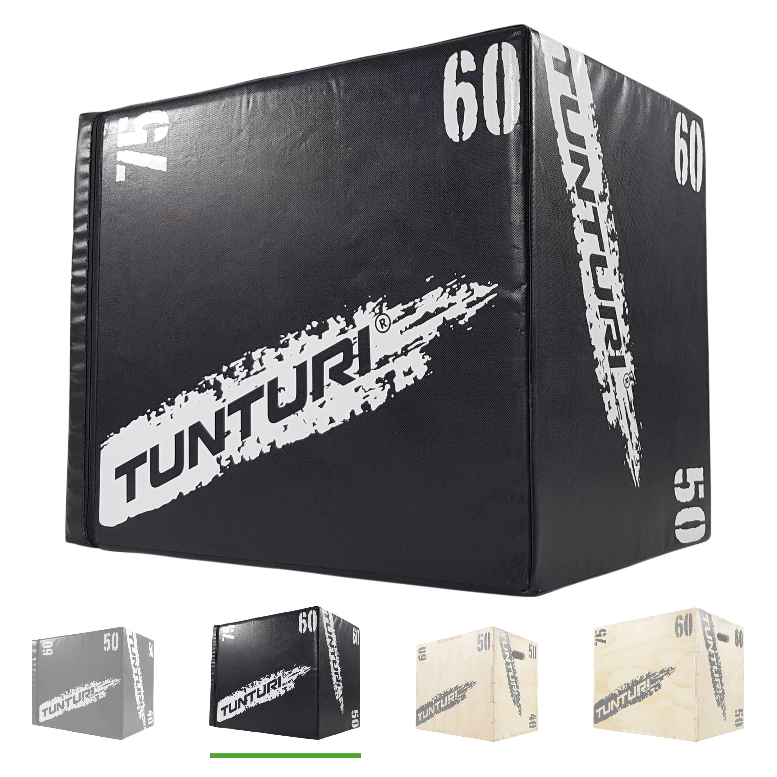 TRAININGSBOX  - Schwarz, KONVENTIONELL, Holz (50/60/75cm)