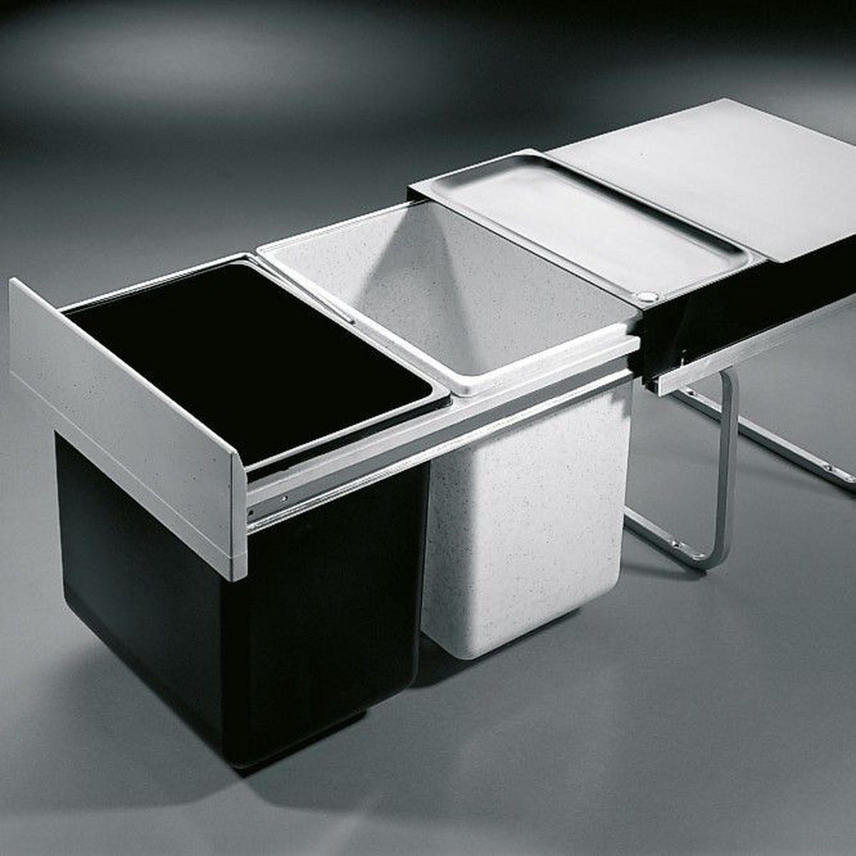 EINBAUABFALLSAMMLER 36 l  Kunststoff  - Schwarz/Grau, Basics, Kunststoff (31,6/32/47cm) - HKT