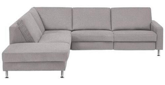 ECKSOFA in Mikrofaser Alufarben 242/275 cm - Alufarben, Design, Textil/Metall (242/275cm) - Dieter Knoll
