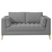 2-SITZER-SOFA in Bouclé Taupe  - Taupe/Naturfarben, Design, Holzwerkstoff/Textil (110/95/85cm) - MID.YOU